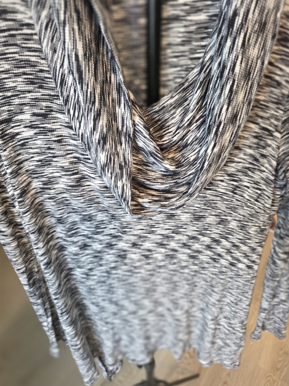 Cable&Gauge Cowl Neck Women’s Sweater - Black & White - Picture 2 of 5